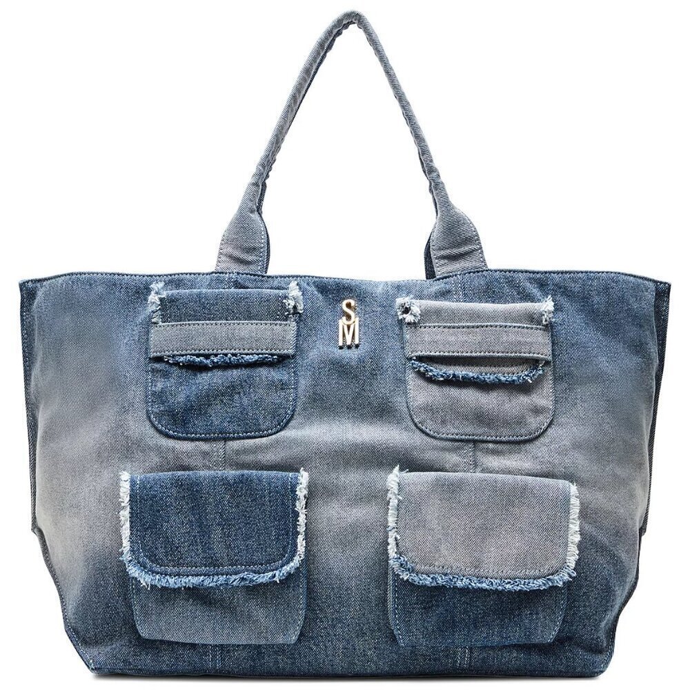 Steve Madden Denim Tote Bag Large Blue - Picture 3 of 12